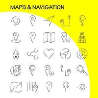 mapas e navegação pacote de ícones desenhados à mão para designers e desenvolvedores ícones de gps excluir mapa mapas navegação bússola gps cabeçalho vetor
