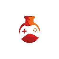 design de logotipo de laboratório de jogos. conceito de design de logotipo de jogo. vetor