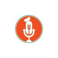 modelo de design de logotipo de podcast de chef. vetor de design de logotipo de educação de chef