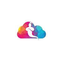 design de logotipo de conceito de forma de nuvem de gênio. logotipo do conceito de gênio de fantasia mágica. vetor