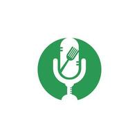 ícone de logotipo de comida podcast projeta vetor. podcast de comida para sinal, mascote ou outro. vetor