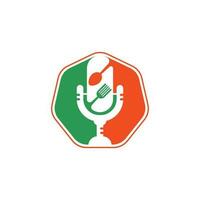 ícone de logotipo de comida podcast projeta vetor. podcast de comida para sinal, mascote ou outro. vetor