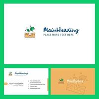 design de logotipo de planta com slogan frente e verso modelo de cartão busienss vetor design criativo