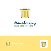 design de logotipo de lixo criativo lugar de logotipo de cor plana para ilustração vetorial de slogan vetor