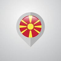 ponteiro de navegação de mapa com vetor de design de bandeira da macedônia
