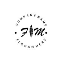 letra inicial fm logotipo elegante empresa marca luxo vetor