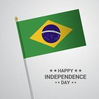 design tipográfico do dia da independência do brasil com vetor de bandeira
