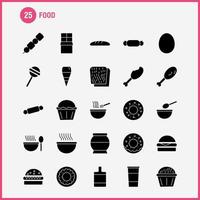 conjunto de ícones de glifo sólido para infográficos kit uxui móvel e design de impressão incluem forno de refeição de carne para churrasco cozinhar coleção de refeição de comida logotipo infográfico moderno e vetor de pictograma