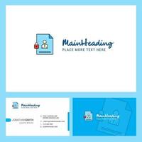 design de logotipo de documento protegido com slogan frente e verso modelo de cartão busienss vector design criativo