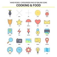 conjunto de ícones de linha plana de cozinha e comida design de ícones de conceito de negócios vetor