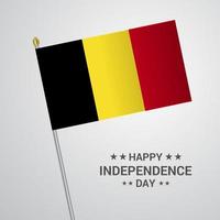 design tipográfico do dia da independência da Bélgica com vetor de bandeira