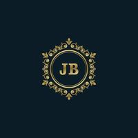 logotipo da letra jb com modelo de ouro de luxo. modelo de vetor de logotipo de elegância.