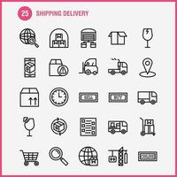 pacote de ícones de linha de entrega de envio para designers e desenvolvedores ícones de pesquisa de localização do globo entrega on-line vetor de transporte de compras