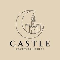 logotipo, ícone e símbolo da arte da linha do castelo, design de ilustração vetorial vetor