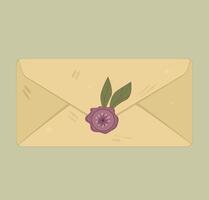 delicados envelopes vintage com ilustração de elementos florais vetor