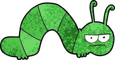 lagarta verde dos desenhos animados vetor