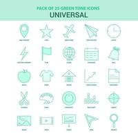25 conjunto de ícones universais verdes vetor