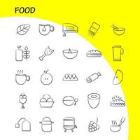 conjunto de ícones desenhados à mão de comida para infográficos kit uxui móvel e design de impressão incluem panela para cozinhar refeição de comida chaleira coleção de refeição de comida de chá logotipo infográfico moderno e vetor de pictograma