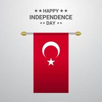 fundo de bandeira pendurada do dia da independência da turquia vetor