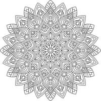 mandala decorativa desenhada à mão para livro de colorir para adultos vetor