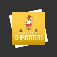 design de cartão de natal com design elegante e vetor de fundo amarelo