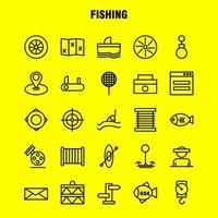 pacote de ícones de linha de pesca para designers e desenvolvedores ícones de carretel de círculo de engrenagem de roda vetor de carretel de pesca de peixe