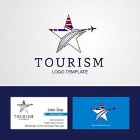 viajar bandeira do território antártico britânico logotipo estrela criativa e design de cartão de visita vetor