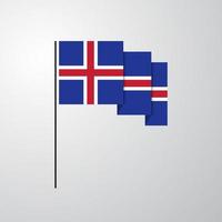 fundo criativo da bandeira da Islândia vetor