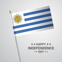 design tipográfico do dia da independência do uruguai com vetor de bandeira