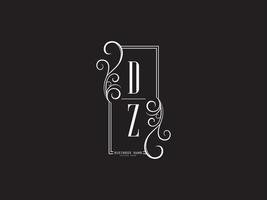 ícone de logotipo de luxo dz, design de logotipo de carta dz criativo para negócios vetor