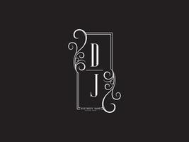 ícone de logotipo de dj de luxo, design de logotipo de carta de dj criativo para negócios vetor