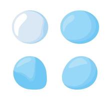 Conjunto de objetos de vetor de cores semi planas gotas decorativas azuis. elementos editáveis. itens de tamanho completo em branco. pacote de ilustração de estilo de desenho animado simples de balões turquesa para design gráfico e animação na web