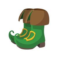 ícone de desenho animado de botas de duende verde vetor