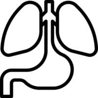 anatomia pulmão corpo saúde humano - ícone de contorno vetor