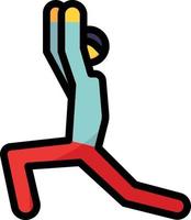 esporte de alongamento humano de ioga - ícone de contorno preenchido vetor