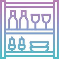 prateleiras jantar casa de móveis de armazenamento de vinho - ícone gradiente vetor