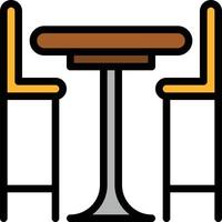 mesa de café cadeira móveis de mesa de reunião - ícone de contorno preenchido vetor