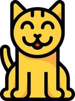 sorriso canino de gato de estimação - ícone de contorno preenchido vetor