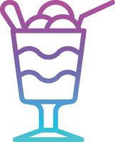 copo de sobremesa de camada flutuante de sorvete - ícone gradiente vetor