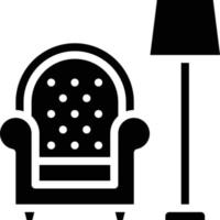 mobília da lâmpada da cadeira do sofá da sala de estar - ícone sólido vetor
