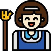 avatar de trabalho de empregada - ícone de contorno preenchido vetor