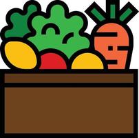 alimentos saudáveis de legumes - ícone de contorno preenchido vetor