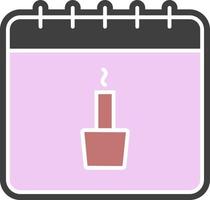 calendário, ícone de cor de aniversário vetor
