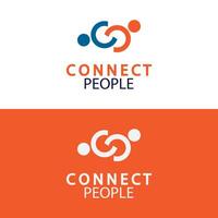 as pessoas conectam o modelo de design de logotipo. logotipo de conexão para negócios vetor