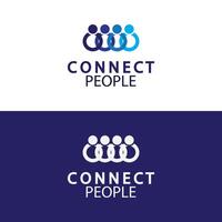 as pessoas conectam o modelo de design de logotipo. logotipo de conexão para negócios vetor