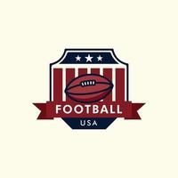 logotipo de estilo vintage de futebol americano com design de ilustração de modelo de vetor de emblema
