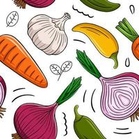 vetor de padrão sem emenda de legumes