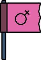dia da mulher, bandeira, ícone de cor de gênero vetor