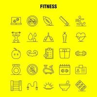 conjunto de ícones de linha de fitness para infográficos kit uxui móvel e design de impressão incluem vetor de conjunto de ícones de cartão de identificação de fitness de fitness de comida de maçã