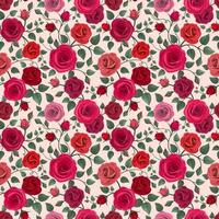 fundo colorido detalhado de rosas vetor
